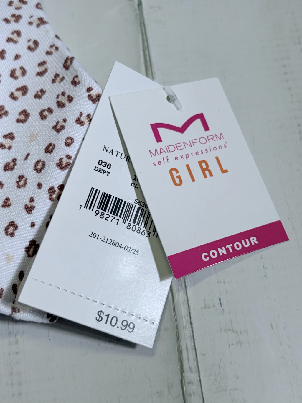 Maidenform Girl S Contour Natural Leopard Print Bralette Size 30a Nwt — image 3 of 7